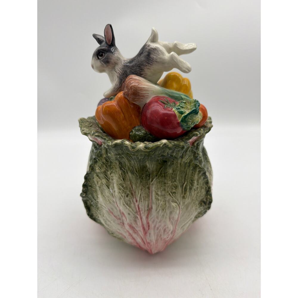 1996 Fitz and Floyd English Garden Bunny Rabbit Easter Canister Retired